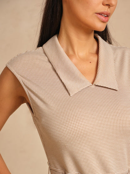 Crisp Couture Sleeveless Belt Golf Dress